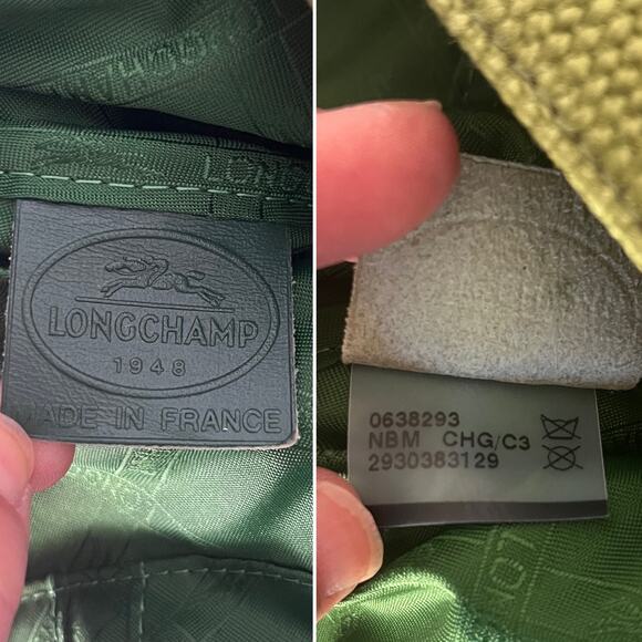 RARE Longchamp Idole Belted Green Floral Shoulder Bag Canvas Floral Vintage Y2K - Picture 2 of 11